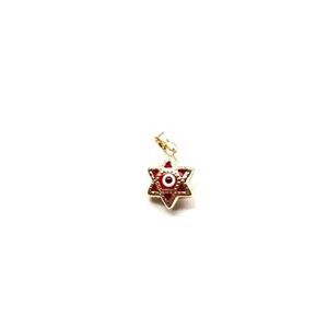 14k Real Yellow Gold Evil Eye Star Charm Pendant | evil eye charm | Gift |